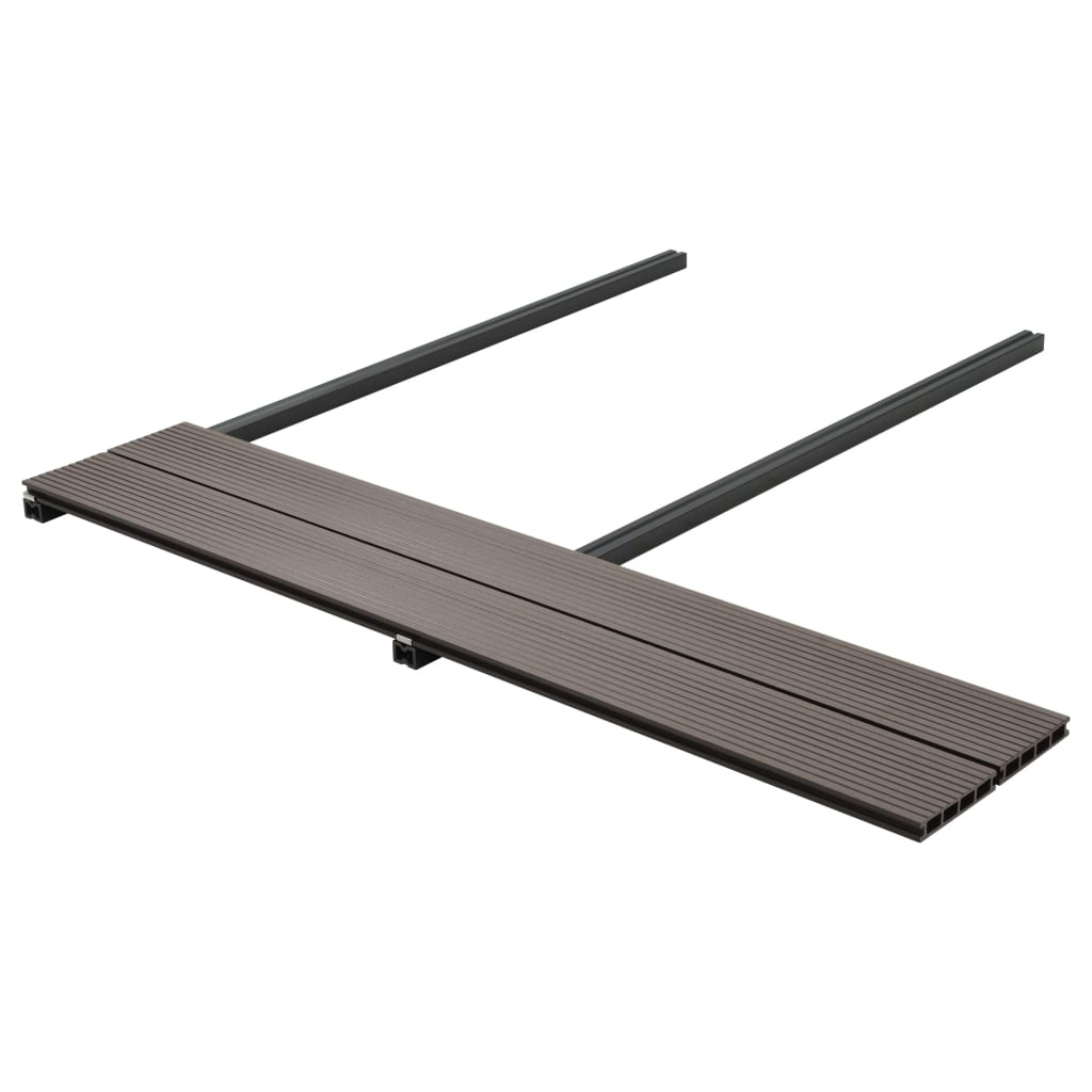 WPC Hollow Decking Boards with Accessories 10mÂ² 2.2m Dark Brown- Flooring & Carpet - HomeShopIreland - Home Shop Ireland - Flooring & Carpet - WPC Hollow Decking Boards with Accessories 10mÂ² 2.2m Dark Brown