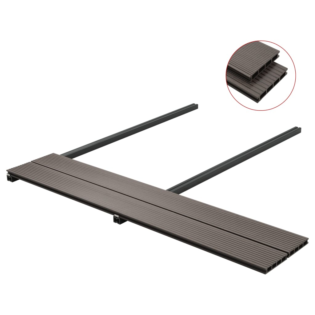 WPC Hollow Decking Boards with Accessories 16mÂ² 2.2m Dark Brown- Flooring & Carpet - HomeShopIreland - Home Shop Ireland - Flooring & Carpet - WPC Hollow Decking Boards with Accessories 16mÂ² 2.2m Dark Brown