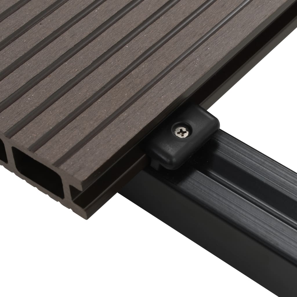 WPC Hollow Decking Boards with Accessories 16mÂ² 2.2m Dark Brown- Flooring & Carpet - HomeShopIreland - Home Shop Ireland - Flooring & Carpet - WPC Hollow Decking Boards with Accessories 16mÂ² 2.2m Dark Brown