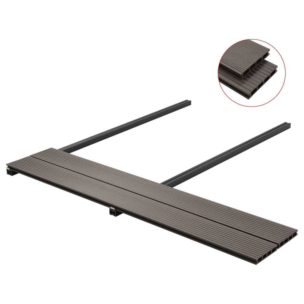 WPC Hollow Decking Boards with Accessories 20mÂ² 2.2m Dark Brown- Flooring & Carpet - HomeShopIreland - Home Shop Ireland - Flooring & Carpet - WPC Hollow Decking Boards with Accessories 20mÂ² 2.2m Dark Brown
