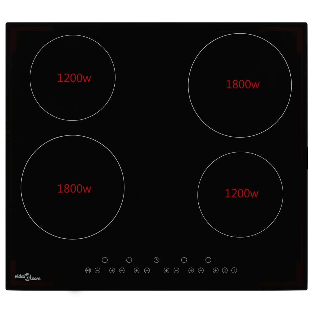 Ceramic Hob with 4 Burners Touch Control 6000 W- Hobs - HomeShopIreland - Home Shop Ireland - Hobs - Ceramic Hob with 4 Burners Touch Control 6000 W