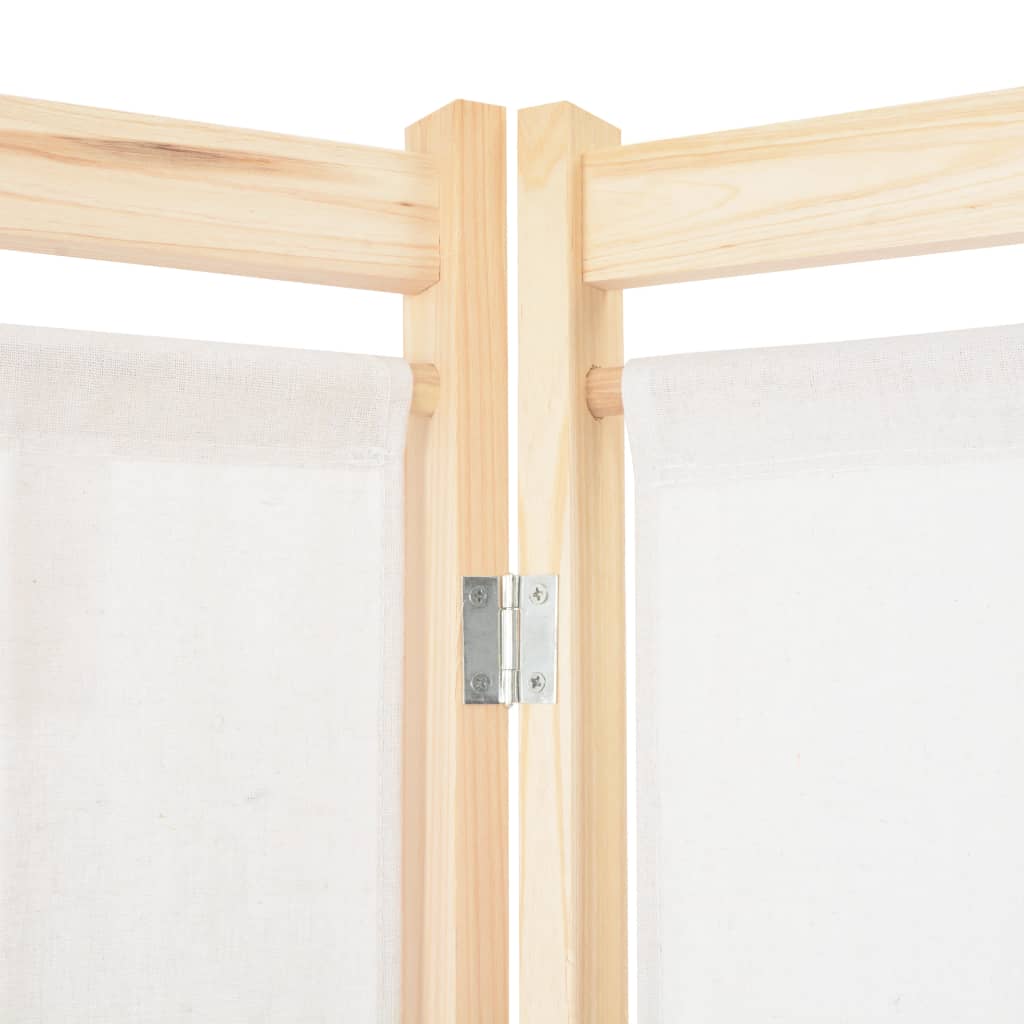 6-Panel Room Divider Cream 240x170x4 cm Fabric- Room Dividers - HomeShopIreland - Home Shop Ireland - Room Dividers - 6-Panel Room Divider Cream 240x170x4 cm Fabric