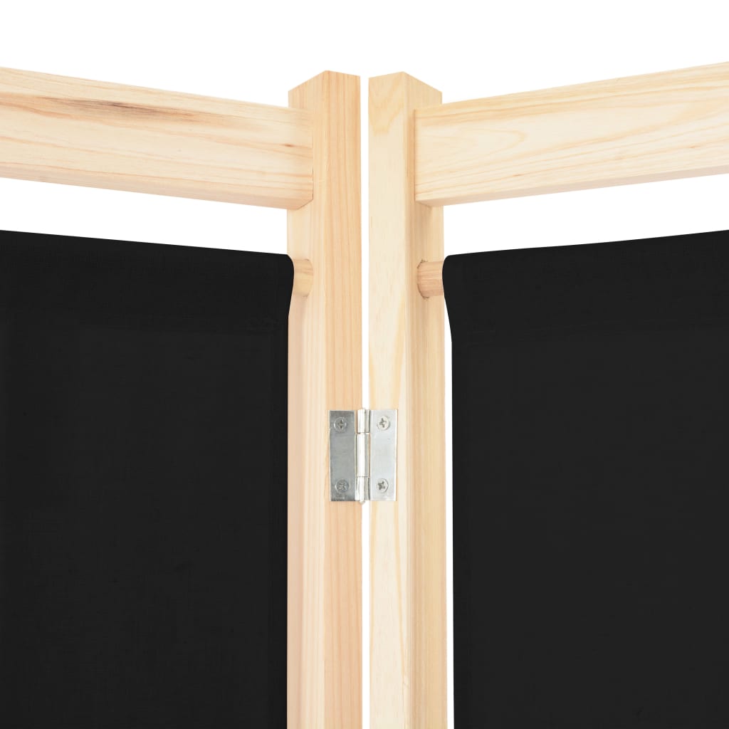 6-Panel Room Divider Black 240x170x4 cm Fabric- Room Dividers - HomeShopIreland - Home Shop Ireland - Room Dividers - 6-Panel Room Divider Black 240x170x4 cm Fabric