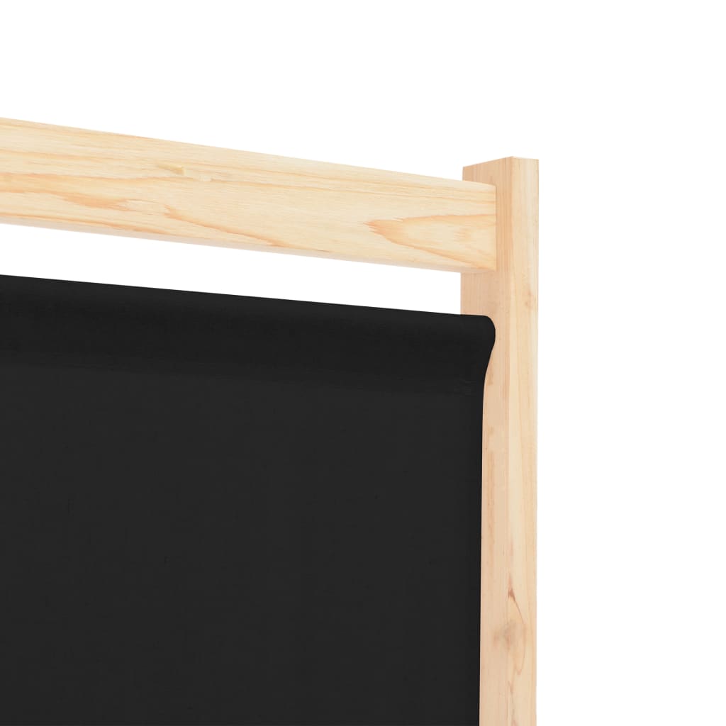 6-Panel Room Divider Black 240x170x4 cm Fabric- Room Dividers - HomeShopIreland - Home Shop Ireland - Room Dividers - 6-Panel Room Divider Black 240x170x4 cm Fabric
