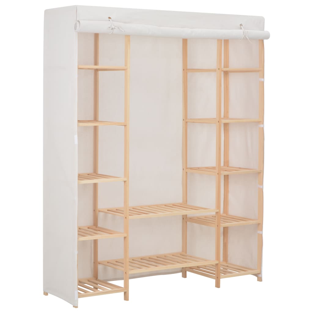 Wardrobe White 135x40x170 cm Fabric- Cupboards & Wardrobes - HomeShopIreland - Home Shop Ireland - Cupboards & Wardrobes - Wardrobe White 135x40x170 cm Fabric