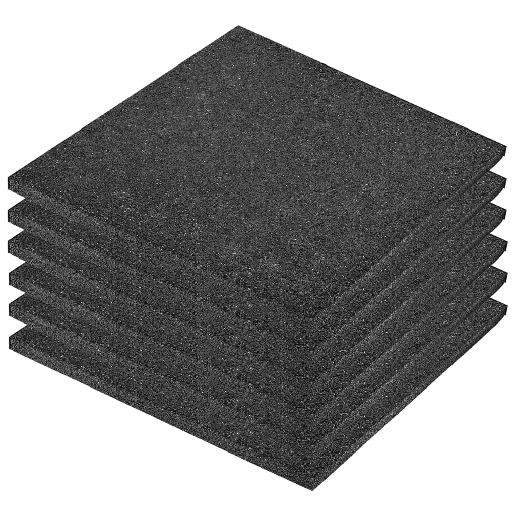 Fall Protection Tiles 6 pcs Rubber 50x50x3 cm Black- Flooring & Carpet - HomeShopIreland - Home Shop Ireland - Flooring & Carpet - Fall Protection Tiles 6 pcs Rubber 50x50x3 cm Black