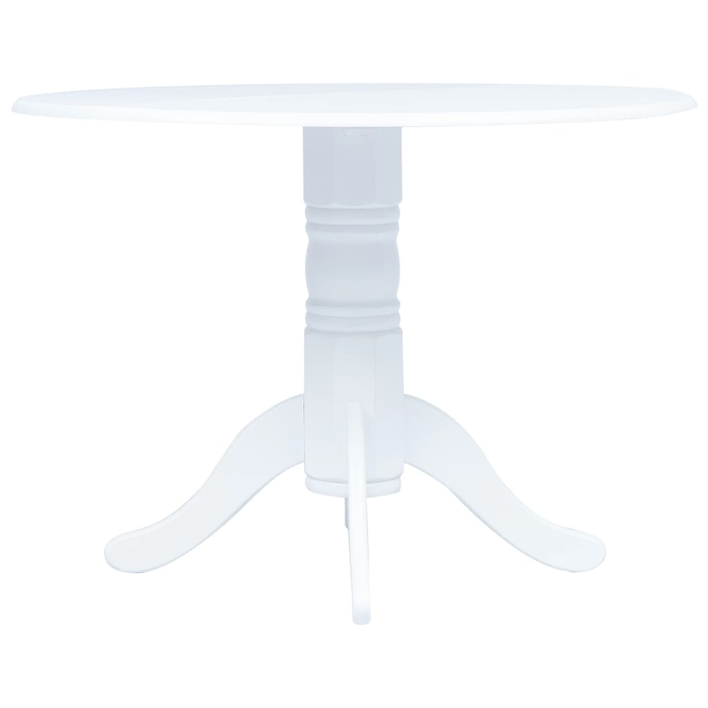 Dining Table White 106 cm Solid Rubber Wood- Kitchen & Dining Room Tables - HomeShopIreland - Home Shop Ireland - Kitchen & Dining Room Tables - Dining Table White 106 cm Solid Rubber Wood