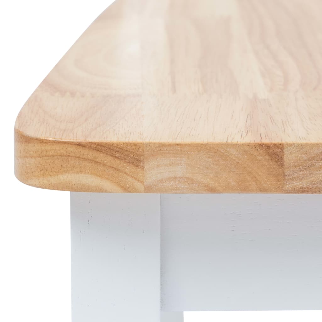 Dining Chairs 4 pcs White and Light Wood Solid Rubber Wood- Kitchen & Dining Room Chairs - HomeShopIreland - Home Shop Ireland - Kitchen & Dining Room Chairs - Dining Chairs 4 pcs White and Light Wood Solid Rubber Wood