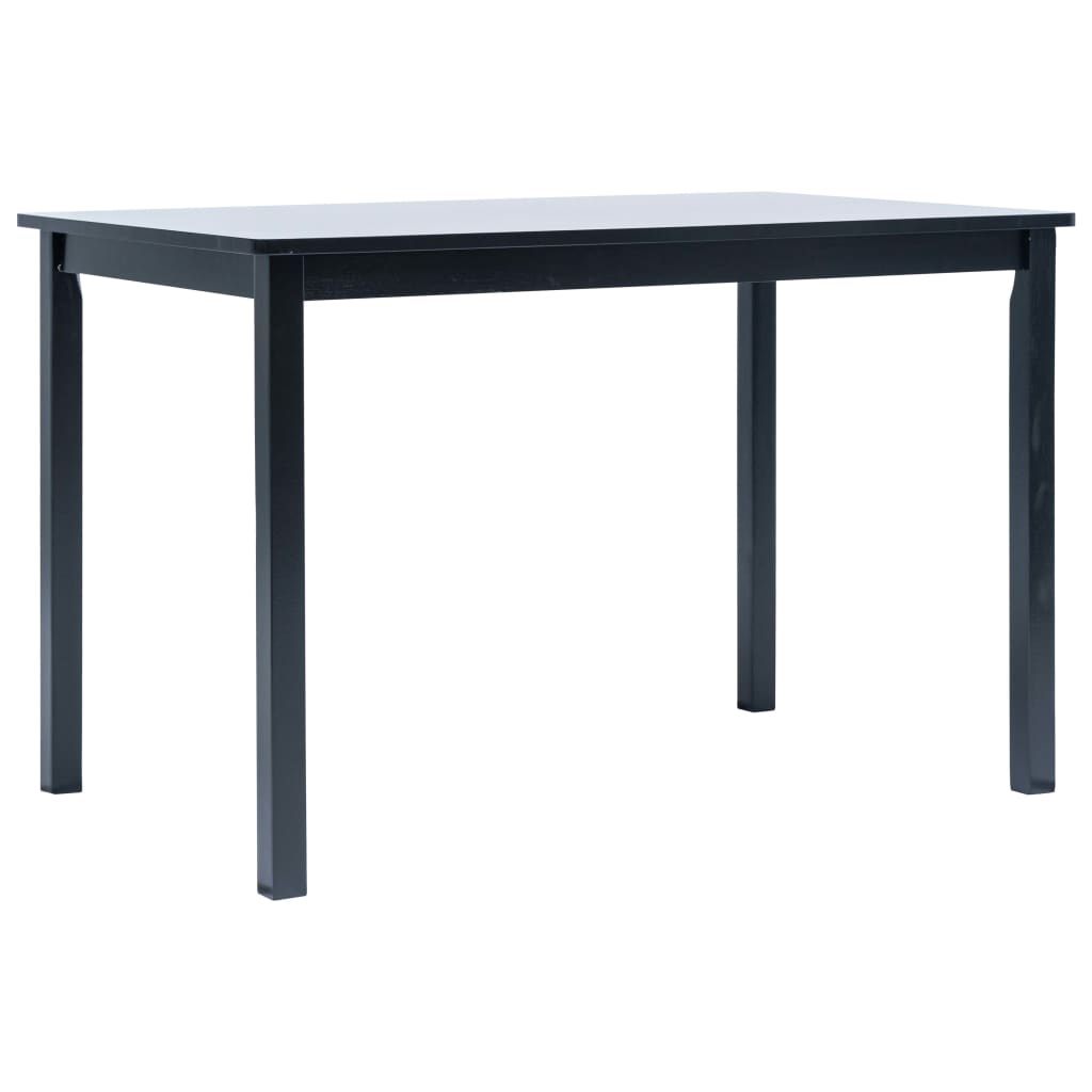 Dining Table Black 114x71x75 cm Solid Rubber Wood- Kitchen & Dining Room Tables - HomeShopIreland - Home Shop Ireland - Kitchen & Dining Room Tables - Dining Table Black 114x71x75 cm Solid Rubber Wood