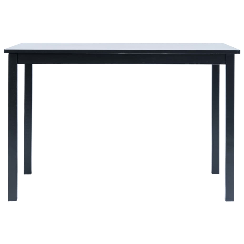 Dining Table Black 114x71x75 cm Solid Rubber Wood- Kitchen & Dining Room Tables - HomeShopIreland - Home Shop Ireland - Kitchen & Dining Room Tables - Dining Table Black 114x71x75 cm Solid Rubber Wood
