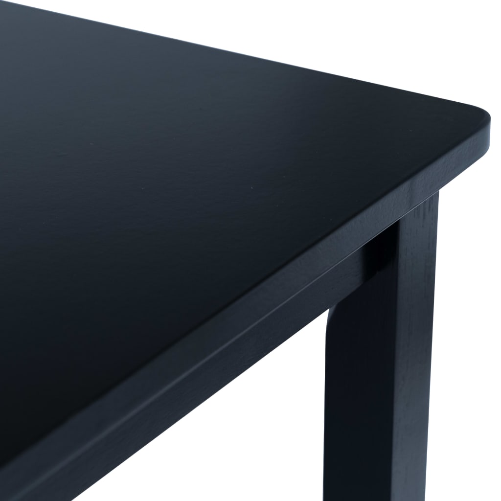 Dining Table Black 114x71x75 cm Solid Rubber Wood- Kitchen & Dining Room Tables - HomeShopIreland - Home Shop Ireland - Kitchen & Dining Room Tables - Dining Table Black 114x71x75 cm Solid Rubber Wood