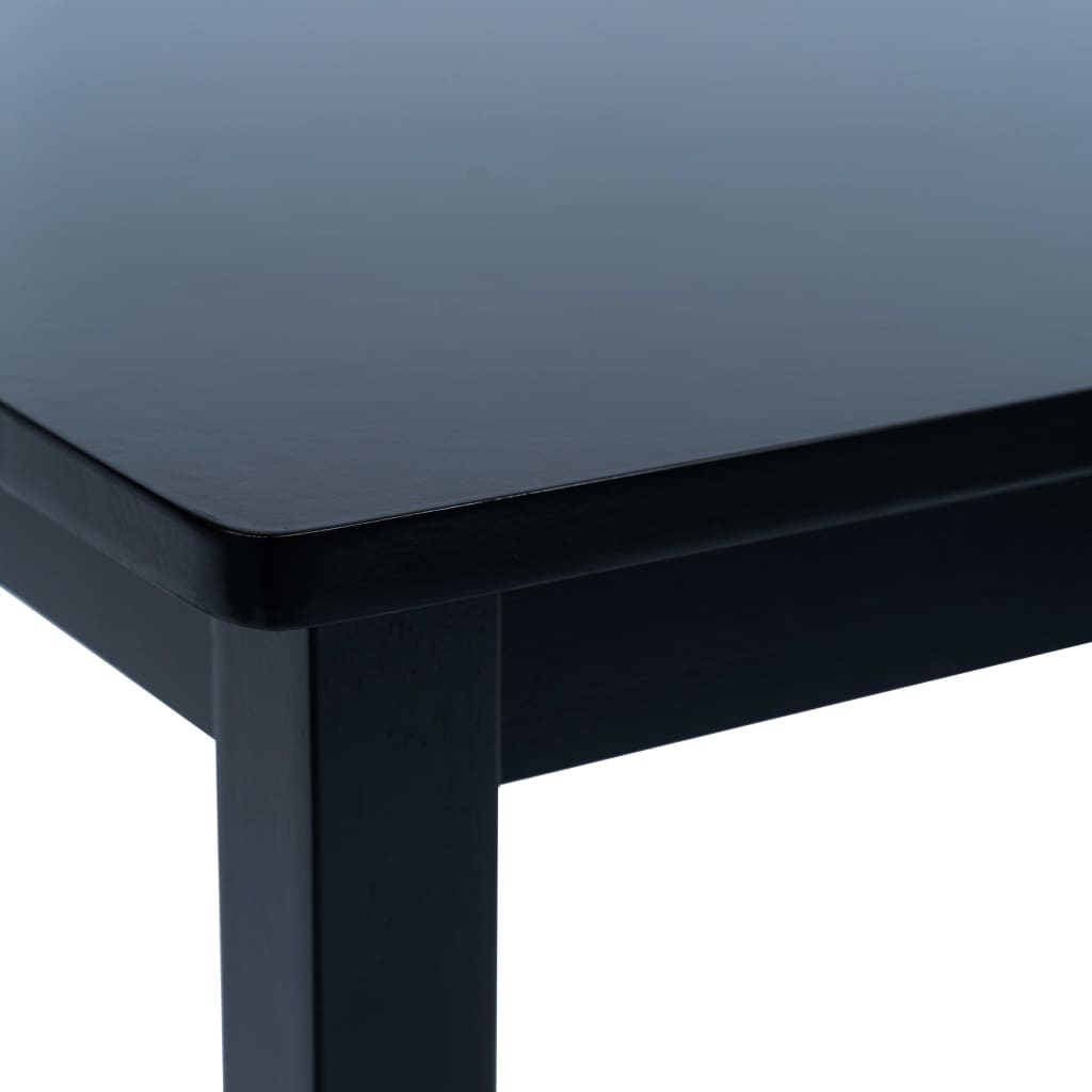 Dining Table Black 114x71x75 cm Solid Rubber Wood- Kitchen & Dining Room Tables - HomeShopIreland - Home Shop Ireland - Kitchen & Dining Room Tables - Dining Table Black 114x71x75 cm Solid Rubber Wood