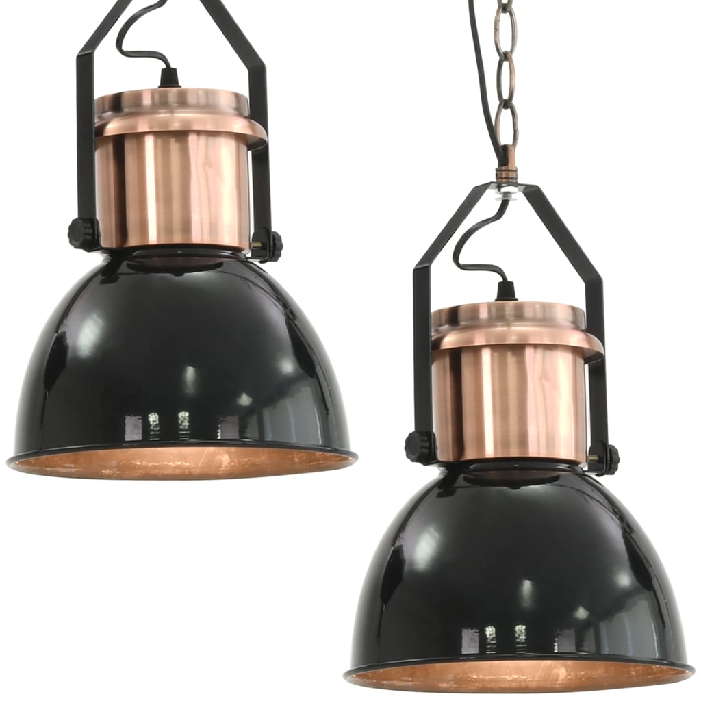 Ceiling Lamp 2 pcs Black Round E27- Lamps - HomeShopIreland - Home Shop Ireland - Lamps - Ceiling Lamp 2 pcs Black Round E27