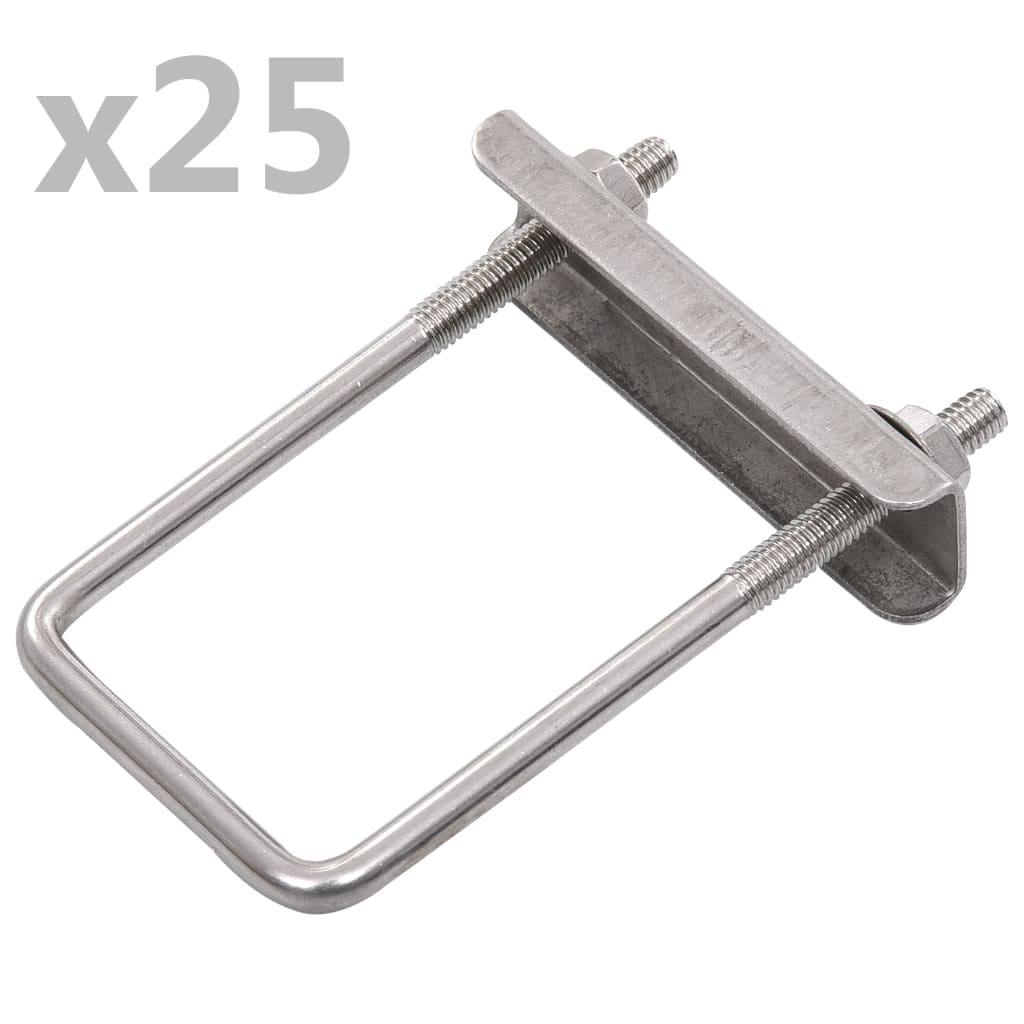 U Connector for Fence Post 60x40 mm 25 Sets- Fence & Gate Accessories - HomeShopIreland - Home Shop Ireland - Fence & Gate Accessories - U Connector for Fence Post 60x40 mm 25 Sets