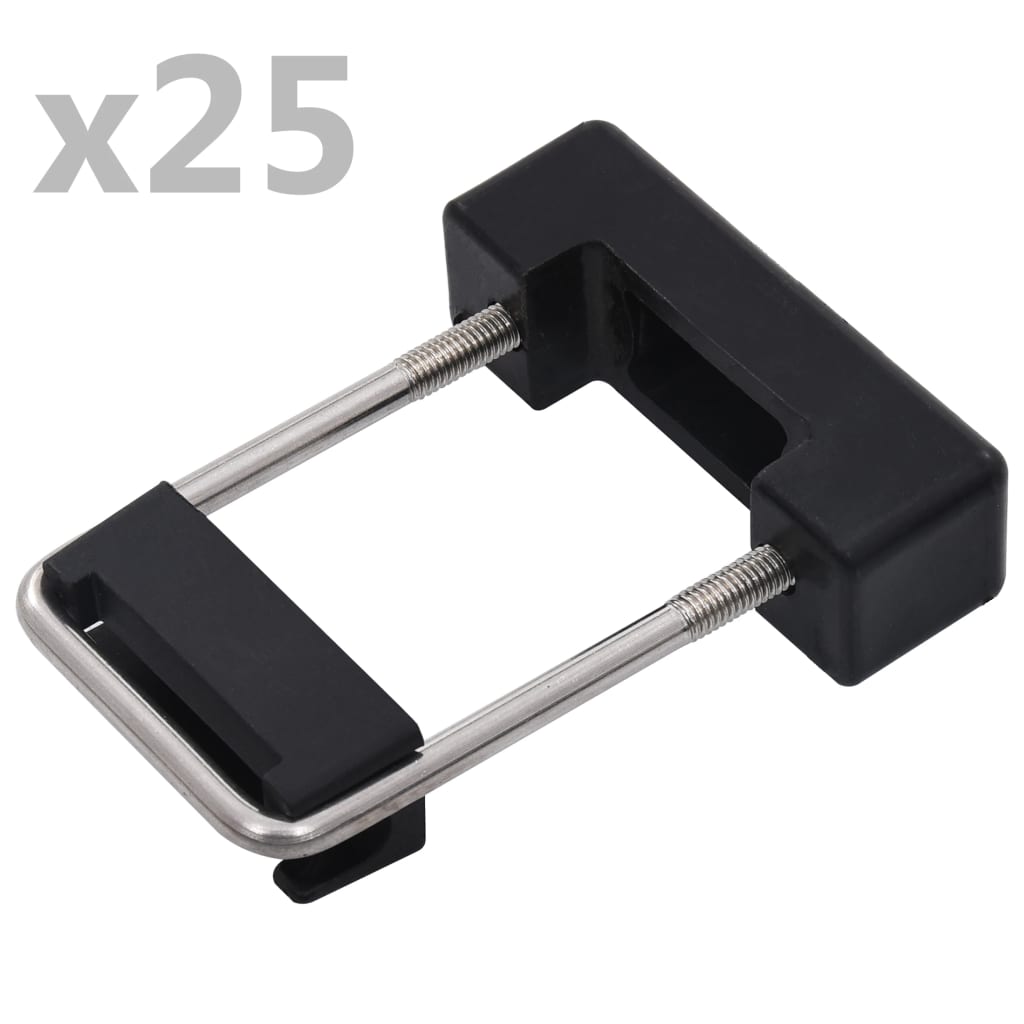 U Connector with Plastic for Fence Post 60x40 mm 25 Sets- Fence & Gate Accessories - HomeShopIreland - Home Shop Ireland - Fence & Gate Accessories - U Connector with Plastic for Fence Post 60x40 mm 25 Sets
