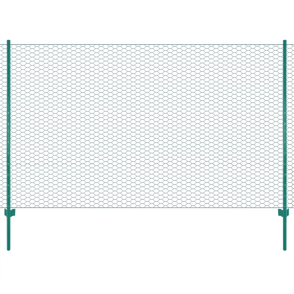 Wire Mesh Fence with Posts Steel 25x2 m Green- Fence Panels - HomeShopIreland - Home Shop Ireland - Fence Panels - Wire Mesh Fence with Posts Steel 25x2 m Green