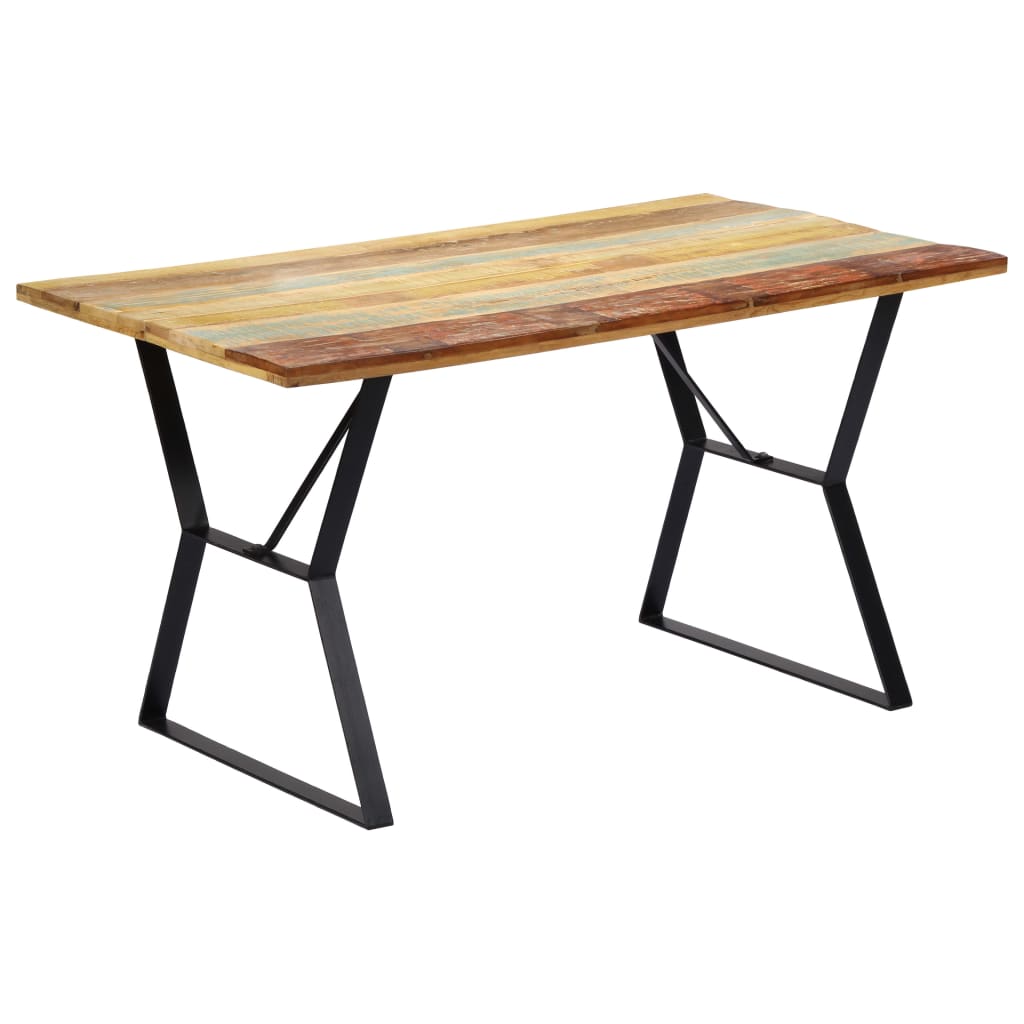 Dining Table 140x80x76 cm Solid Reclaimed Wood- Kitchen & Dining Room Tables - HomeShopIreland - Home Shop Ireland - Kitchen & Dining Room Tables - Dining Table 140x80x76 cm Solid Reclaimed Wood