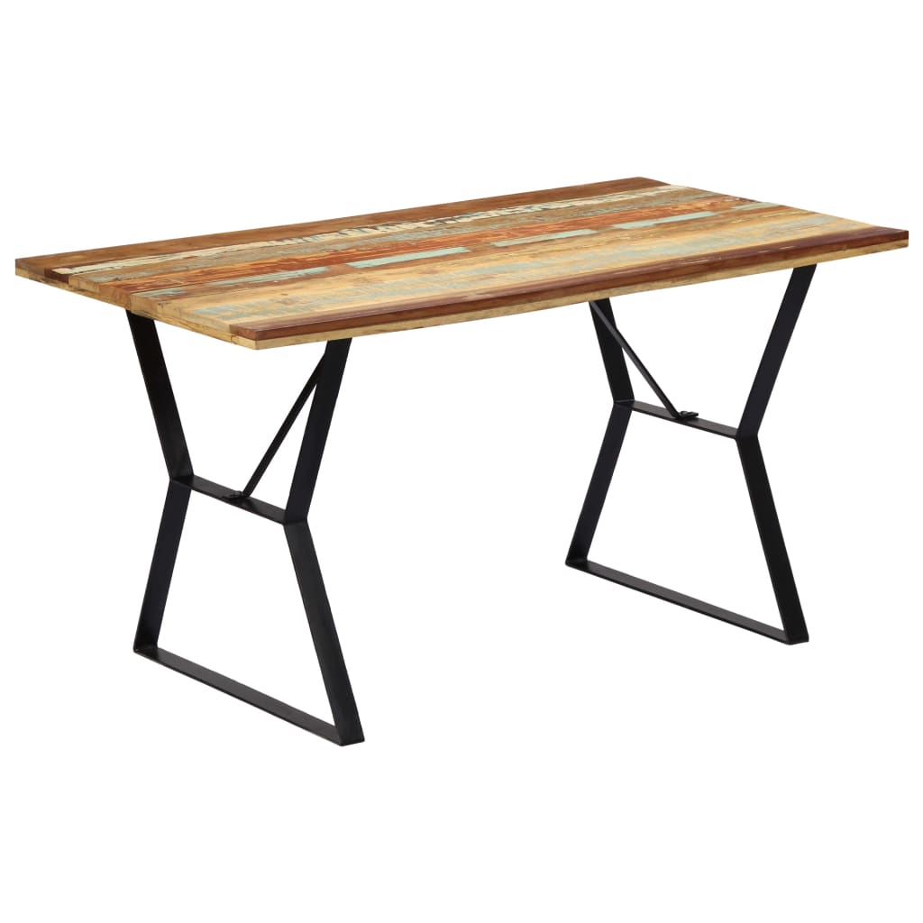 Dining Table 140x80x76 cm Solid Reclaimed Wood- Kitchen & Dining Room Tables - HomeShopIreland - Home Shop Ireland - Kitchen & Dining Room Tables - Dining Table 140x80x76 cm Solid Reclaimed Wood