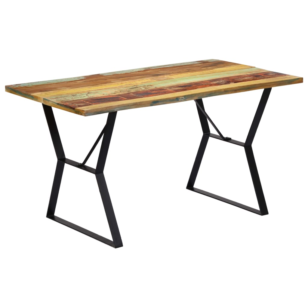Dining Table 140x80x76 cm Solid Reclaimed Wood- Kitchen & Dining Room Tables - HomeShopIreland - Home Shop Ireland - Kitchen & Dining Room Tables - Dining Table 140x80x76 cm Solid Reclaimed Wood