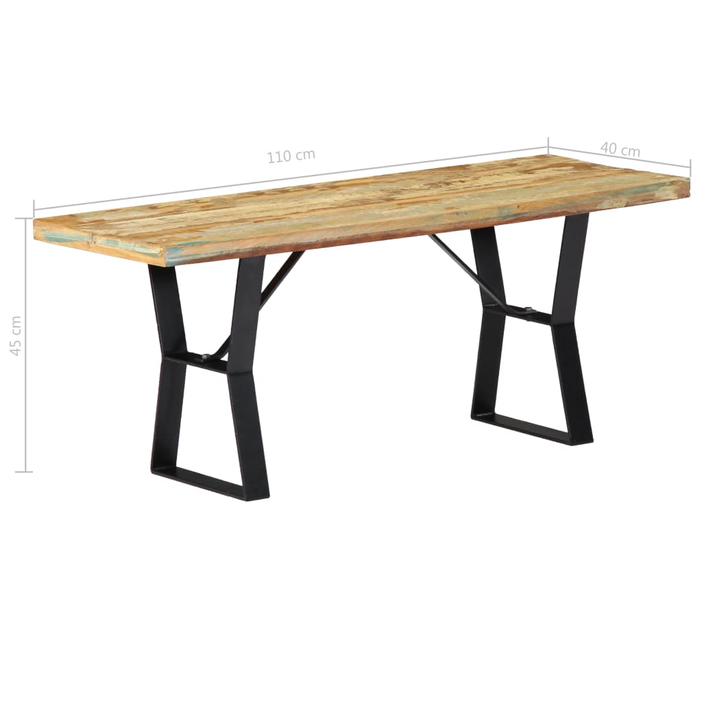 Bench 110 cm Solid Reclaimed Wood- Kitchen & Dining Benches - HomeShopIreland - Home Shop Ireland - Kitchen & Dining Benches - Bench 110 cm Solid Reclaimed Wood