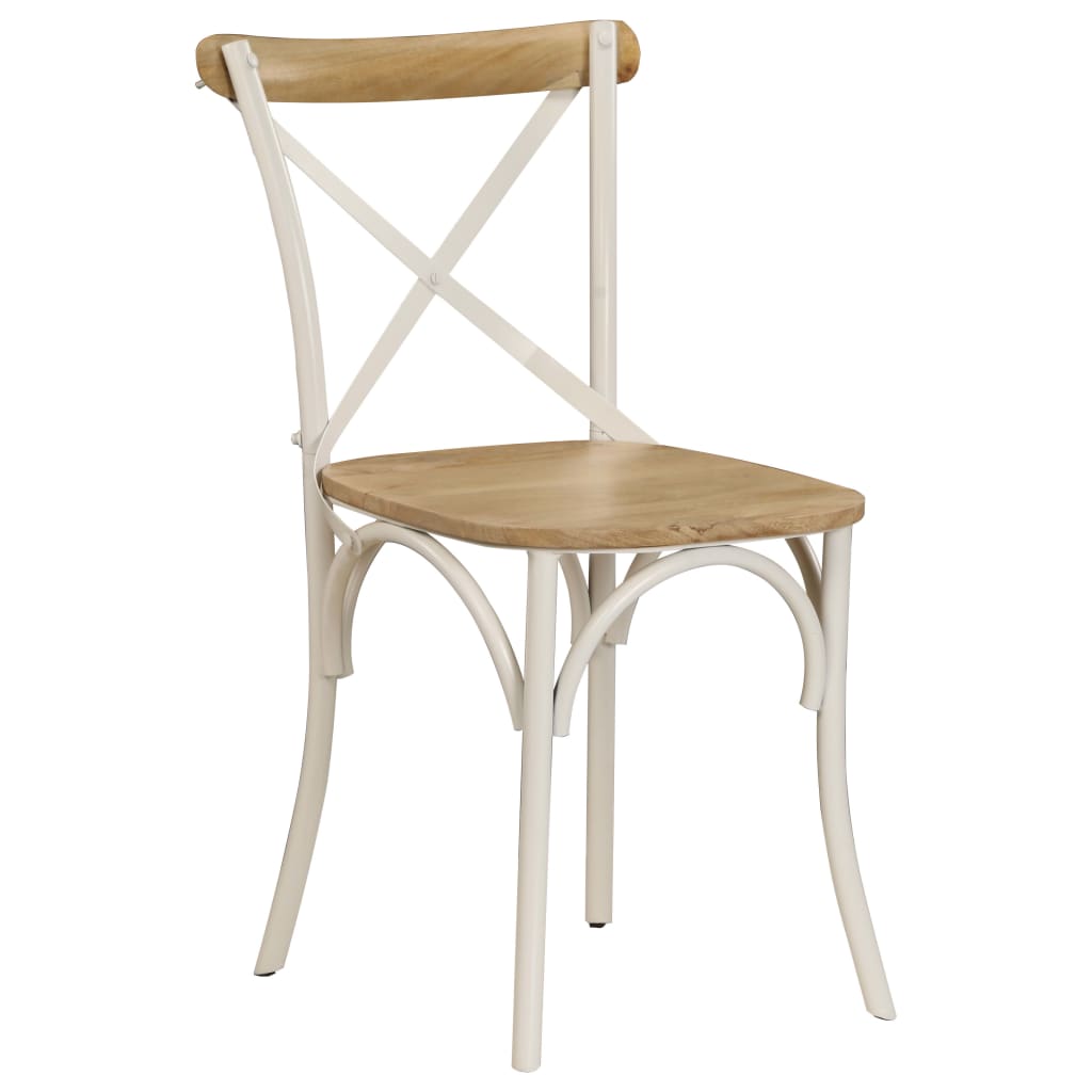 Cross Chairs 2 pcs White Solid Mango Wood- Kitchen & Dining Room Chairs - HomeShopIreland - Home Shop Ireland - Kitchen & Dining Room Chairs - Cross Chairs 2 pcs White Solid Mango Wood