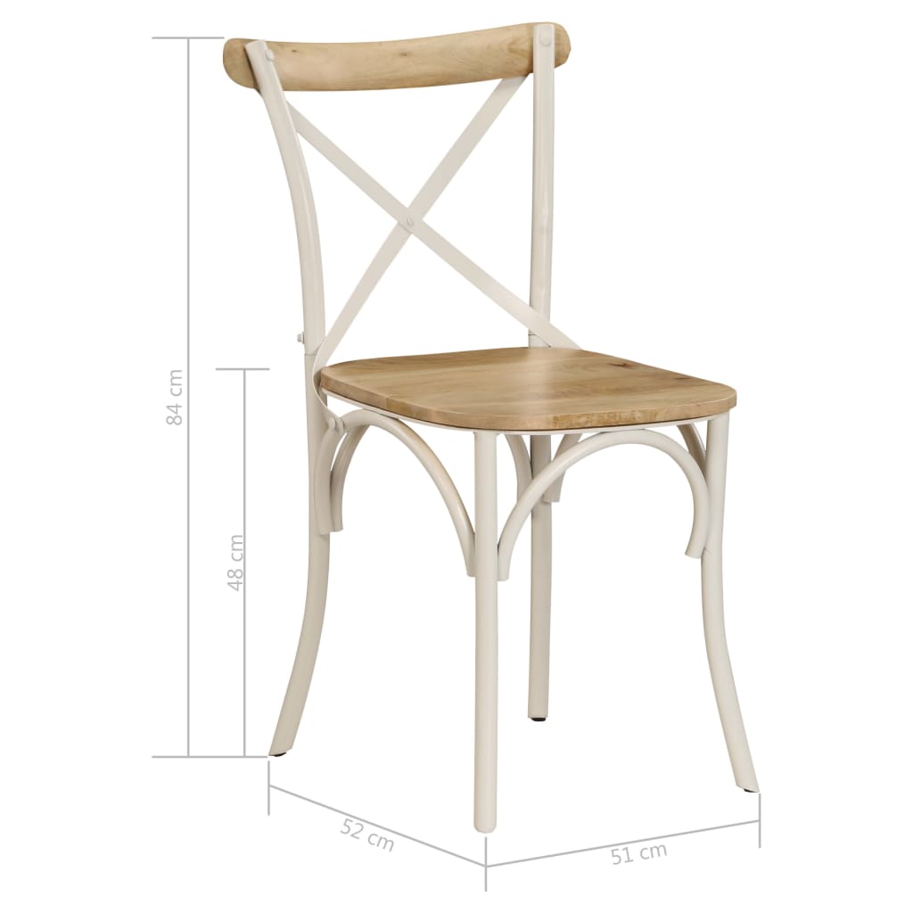 Cross Chairs 2 pcs White Solid Mango Wood- Kitchen & Dining Room Chairs - HomeShopIreland - Home Shop Ireland - Kitchen & Dining Room Chairs - Cross Chairs 2 pcs White Solid Mango Wood