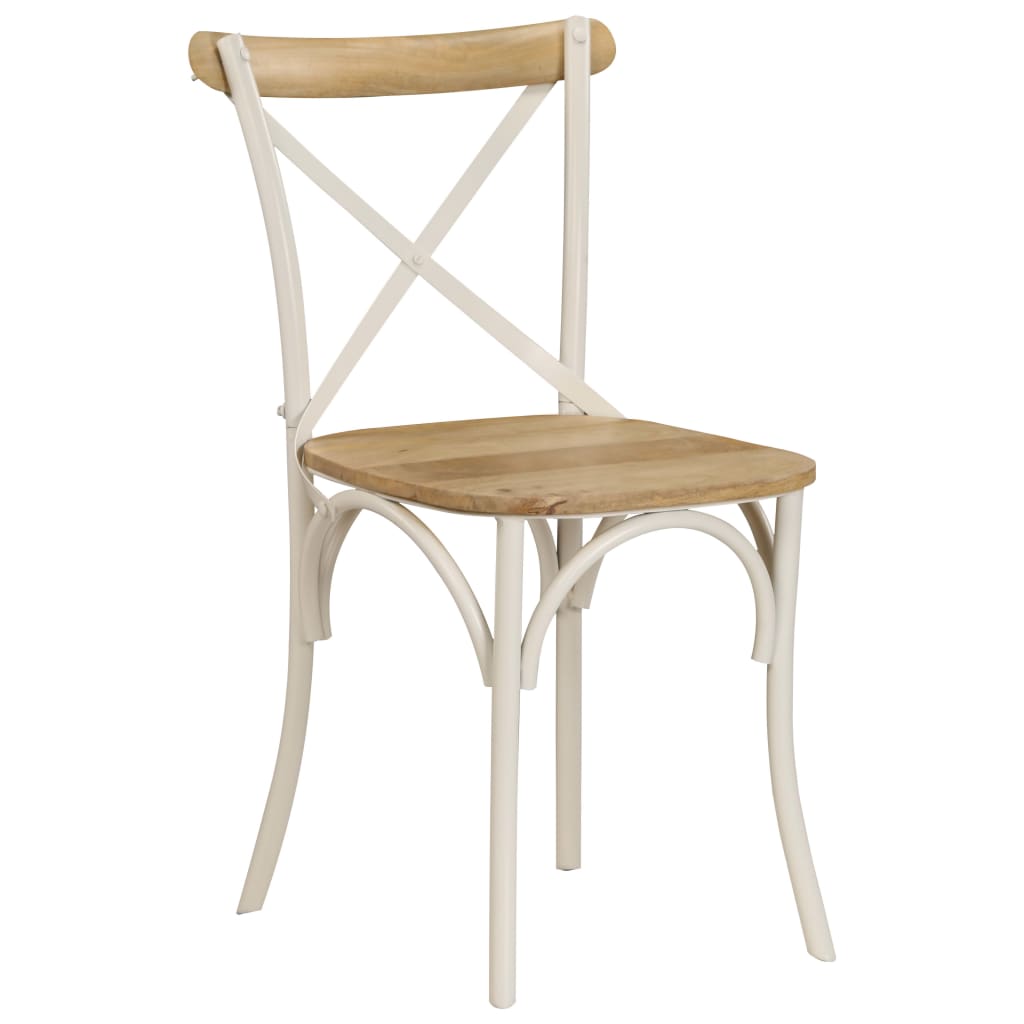 Cross Chairs 2 pcs White Solid Mango Wood- Kitchen & Dining Room Chairs - HomeShopIreland - Home Shop Ireland - Kitchen & Dining Room Chairs - Cross Chairs 2 pcs White Solid Mango Wood
