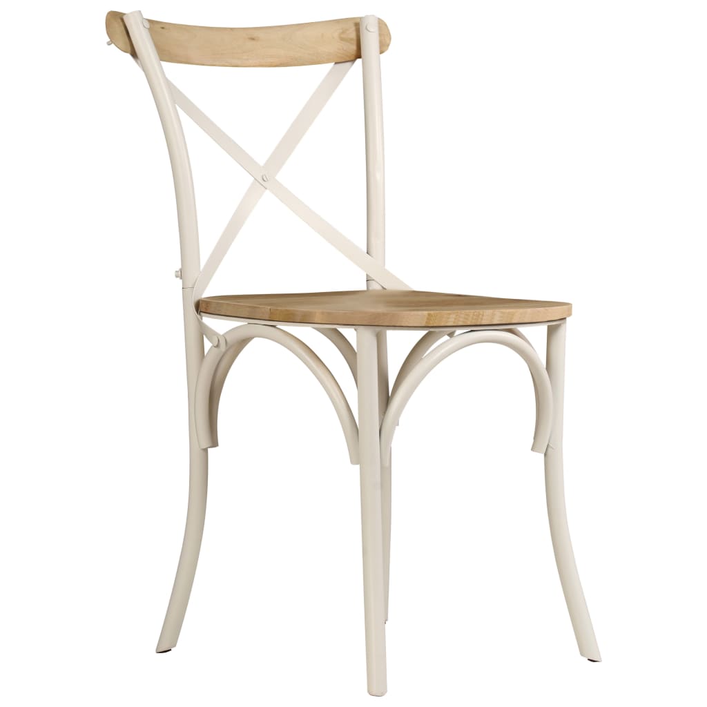 Cross Chairs 2 pcs White Solid Mango Wood- Kitchen & Dining Room Chairs - HomeShopIreland - Home Shop Ireland - Kitchen & Dining Room Chairs - Cross Chairs 2 pcs White Solid Mango Wood
