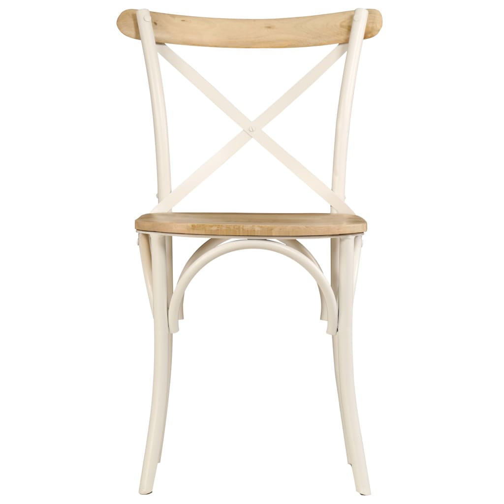 Cross Chairs 2 pcs White Solid Mango Wood- Kitchen & Dining Room Chairs - HomeShopIreland - Home Shop Ireland - Kitchen & Dining Room Chairs - Cross Chairs 2 pcs White Solid Mango Wood