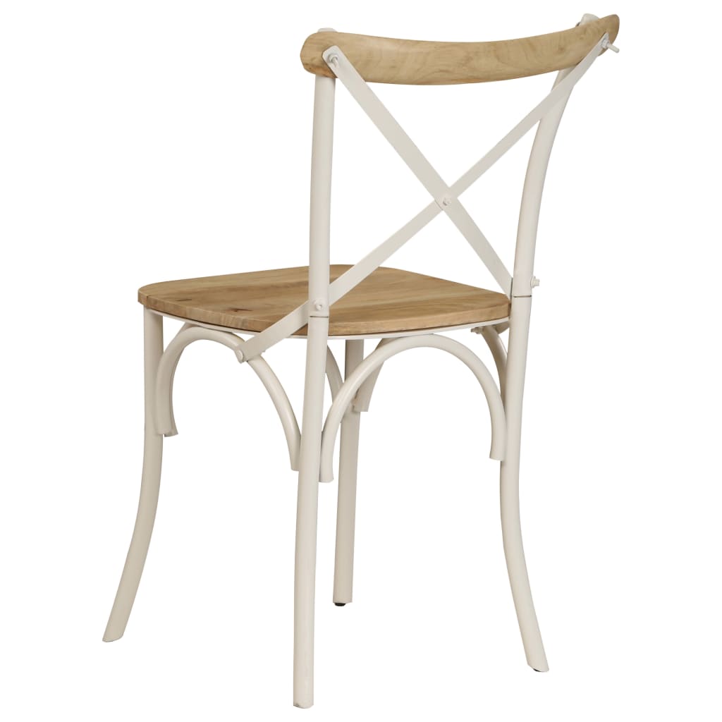 Cross Chairs 2 pcs White Solid Mango Wood- Kitchen & Dining Room Chairs - HomeShopIreland - Home Shop Ireland - Kitchen & Dining Room Chairs - Cross Chairs 2 pcs White Solid Mango Wood