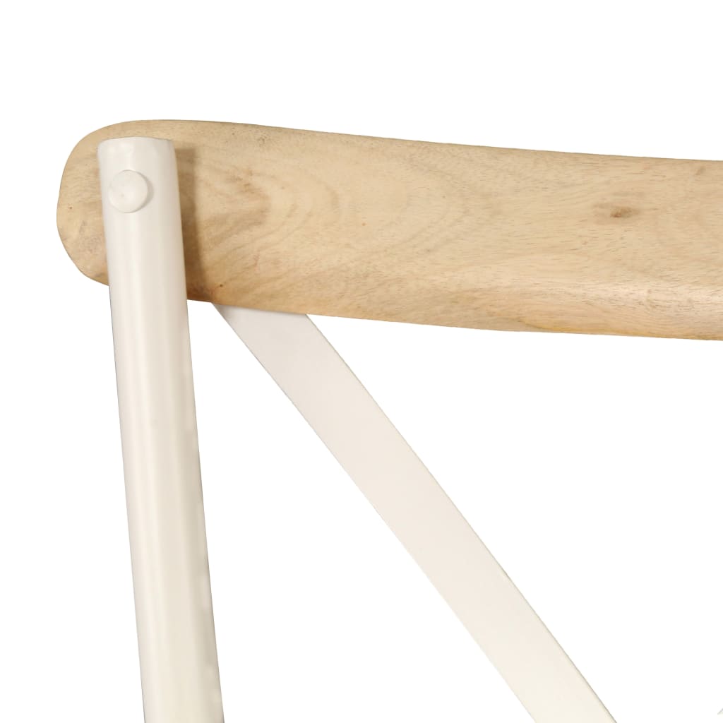 Cross Chairs 2 pcs White Solid Mango Wood- Kitchen & Dining Room Chairs - HomeShopIreland - Home Shop Ireland - Kitchen & Dining Room Chairs - Cross Chairs 2 pcs White Solid Mango Wood