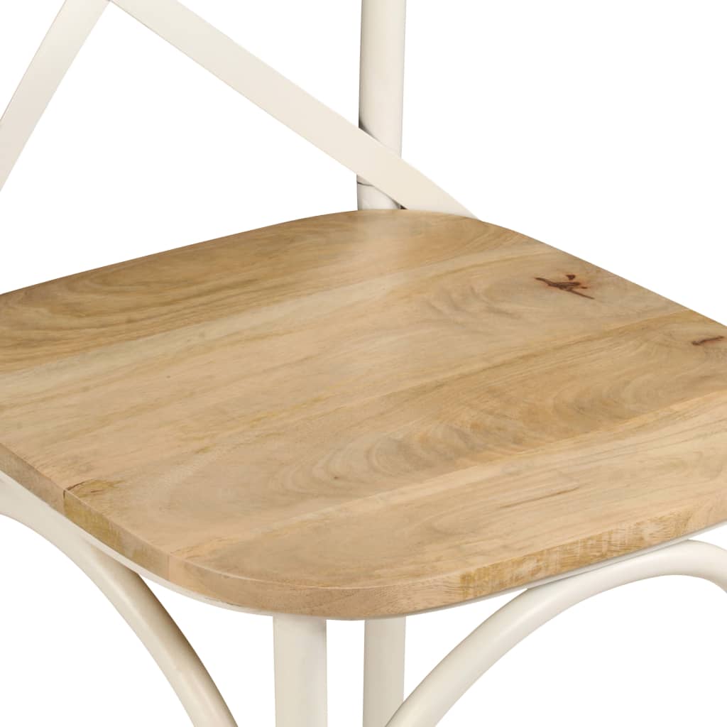 Cross Chairs 2 pcs White Solid Mango Wood- Kitchen & Dining Room Chairs - HomeShopIreland - Home Shop Ireland - Kitchen & Dining Room Chairs - Cross Chairs 2 pcs White Solid Mango Wood
