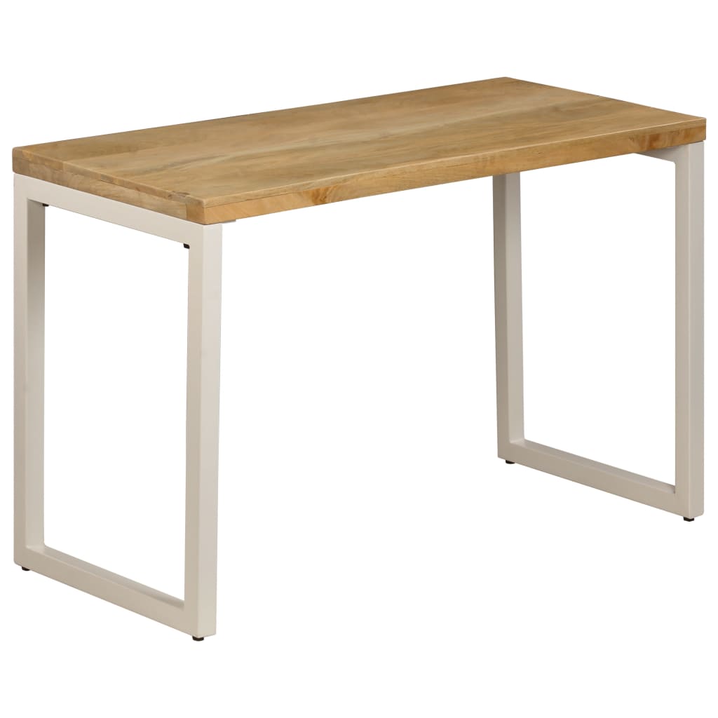 Dining Table 115x55x76 cm Solid Mango Wood and Steel- Kitchen & Dining Room Tables - HomeShopIreland - Home Shop Ireland - Kitchen & Dining Room Tables - Dining Table 115x55x76 cm Solid Mango Wood and Steel