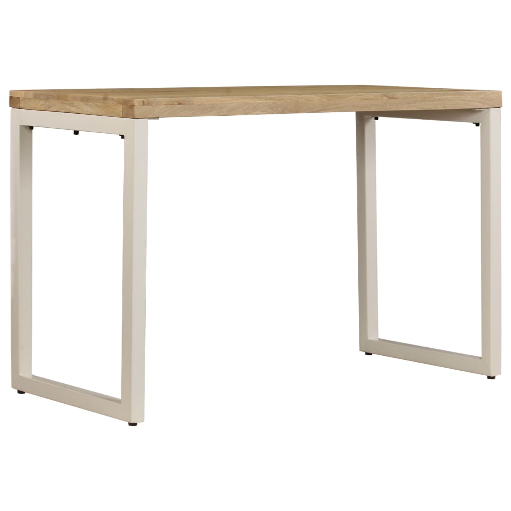 Dining Table 115x55x76 cm Solid Mango Wood and Steel- Kitchen & Dining Room Tables - HomeShopIreland - Home Shop Ireland - Kitchen & Dining Room Tables - Dining Table 115x55x76 cm Solid Mango Wood and Steel