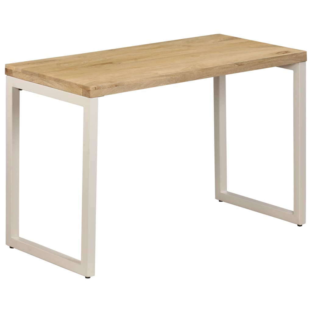 Dining Table 115x55x76 cm Solid Mango Wood and Steel- Kitchen & Dining Room Tables - HomeShopIreland - Home Shop Ireland - Kitchen & Dining Room Tables - Dining Table 115x55x76 cm Solid Mango Wood and Steel