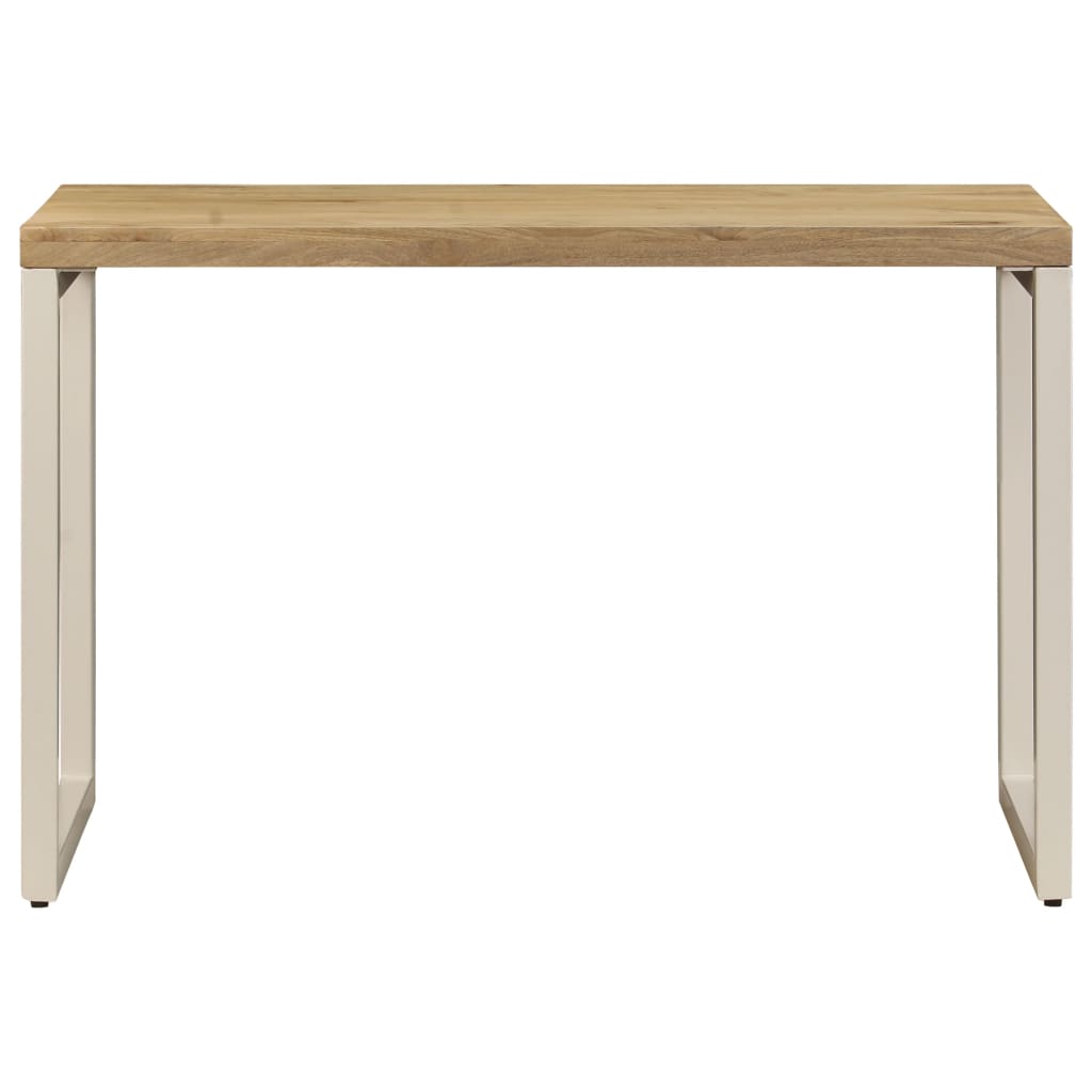 Dining Table 115x55x76 cm Solid Mango Wood and Steel- Kitchen & Dining Room Tables - HomeShopIreland - Home Shop Ireland - Kitchen & Dining Room Tables - Dining Table 115x55x76 cm Solid Mango Wood and Steel