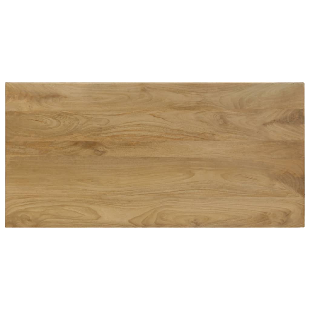 Dining Table 115x55x76 cm Solid Mango Wood and Steel- Kitchen & Dining Room Tables - HomeShopIreland - Home Shop Ireland - Kitchen & Dining Room Tables - Dining Table 115x55x76 cm Solid Mango Wood and Steel