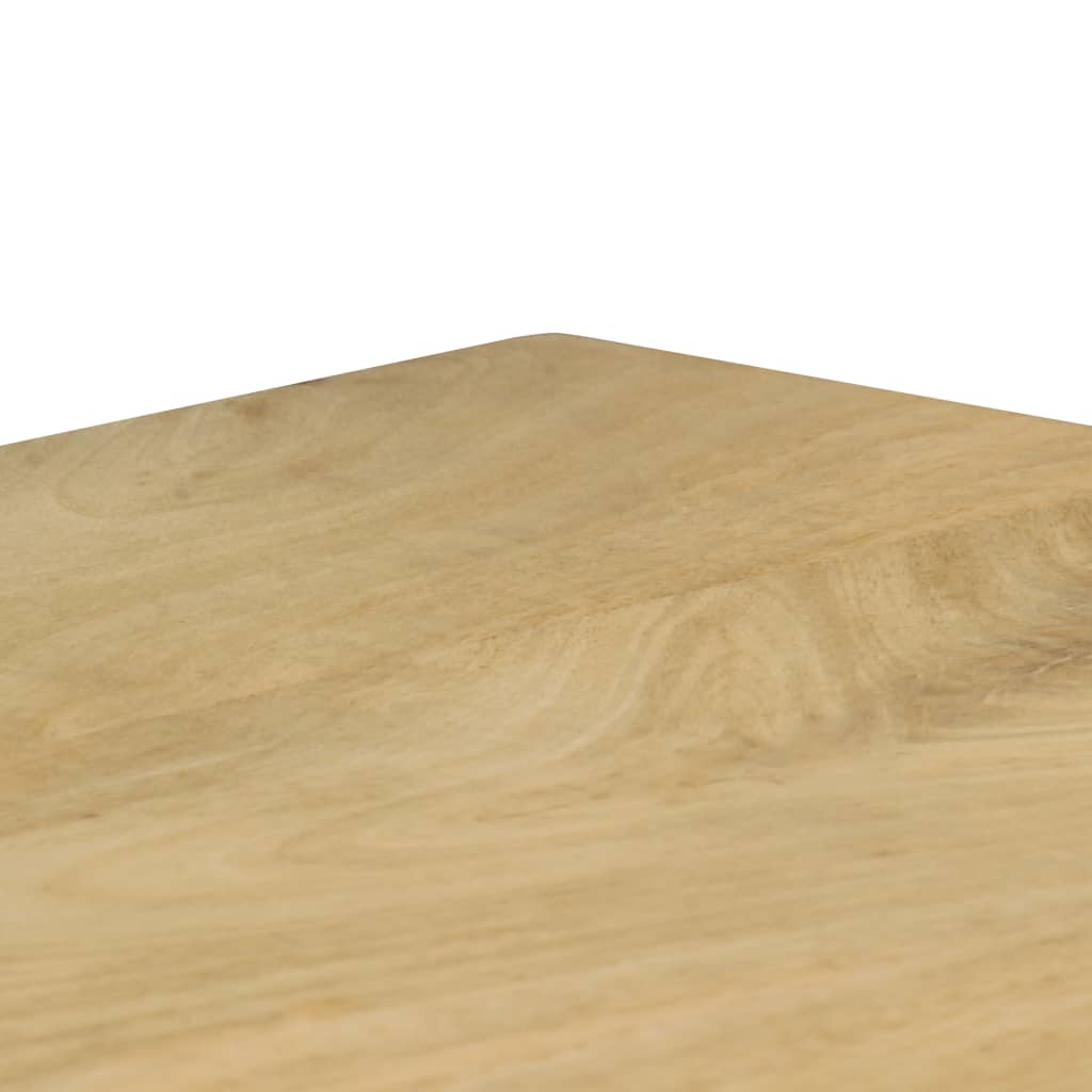 Dining Table 115x55x76 cm Solid Mango Wood and Steel- Kitchen & Dining Room Tables - HomeShopIreland - Home Shop Ireland - Kitchen & Dining Room Tables - Dining Table 115x55x76 cm Solid Mango Wood and Steel