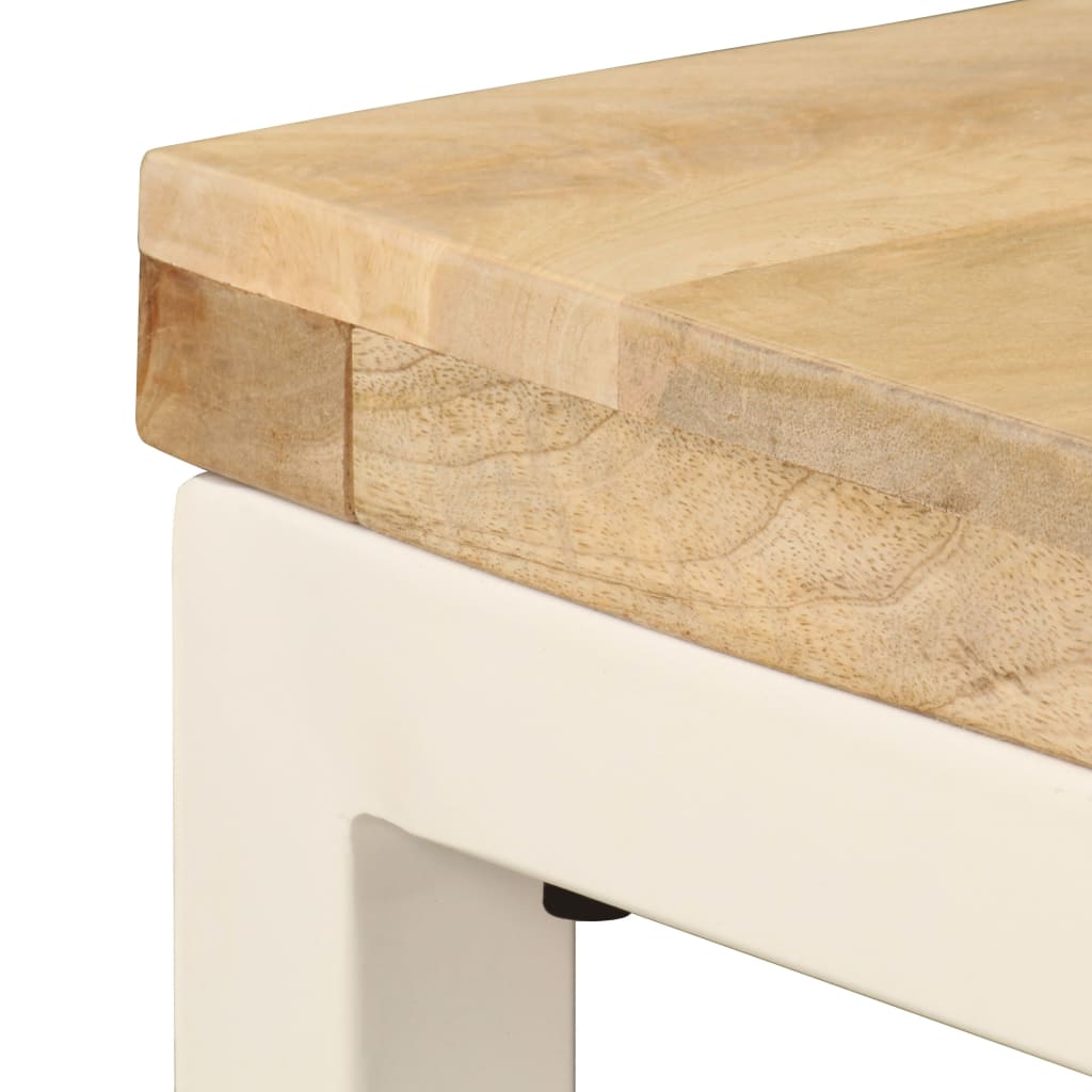 Dining Table 115x55x76 cm Solid Mango Wood and Steel- Kitchen & Dining Room Tables - HomeShopIreland - Home Shop Ireland - Kitchen & Dining Room Tables - Dining Table 115x55x76 cm Solid Mango Wood and Steel