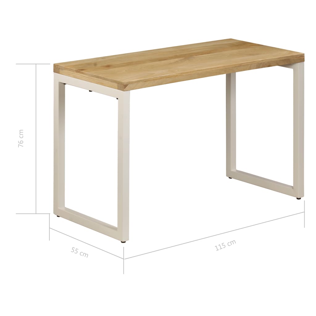 Dining Table 115x55x76 cm Solid Mango Wood and Steel- Kitchen & Dining Room Tables - HomeShopIreland - Home Shop Ireland - Kitchen & Dining Room Tables - Dining Table 115x55x76 cm Solid Mango Wood and Steel