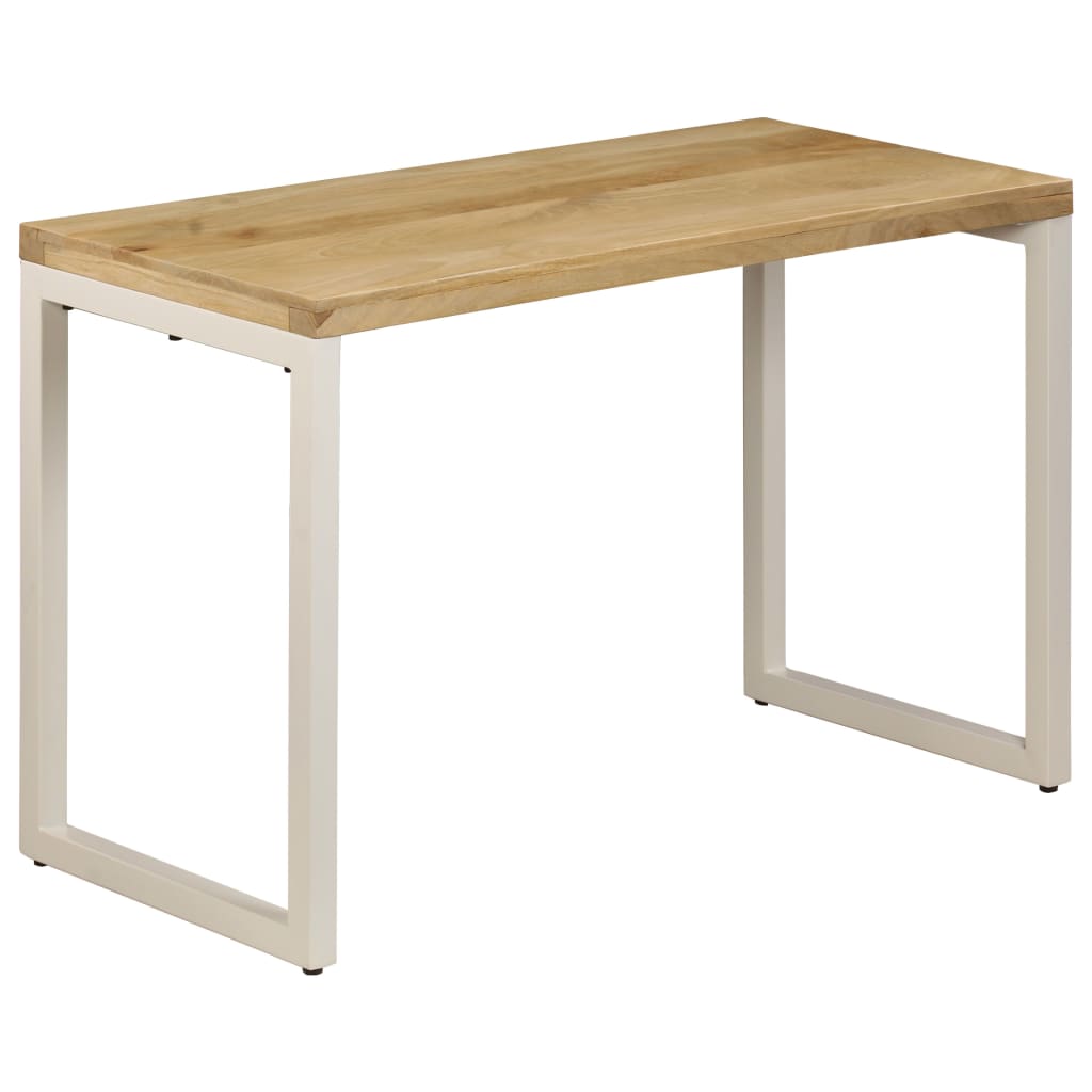 Dining Table 115x55x76 cm Solid Mango Wood and Steel- Kitchen & Dining Room Tables - HomeShopIreland - Home Shop Ireland - Kitchen & Dining Room Tables - Dining Table 115x55x76 cm Solid Mango Wood and Steel