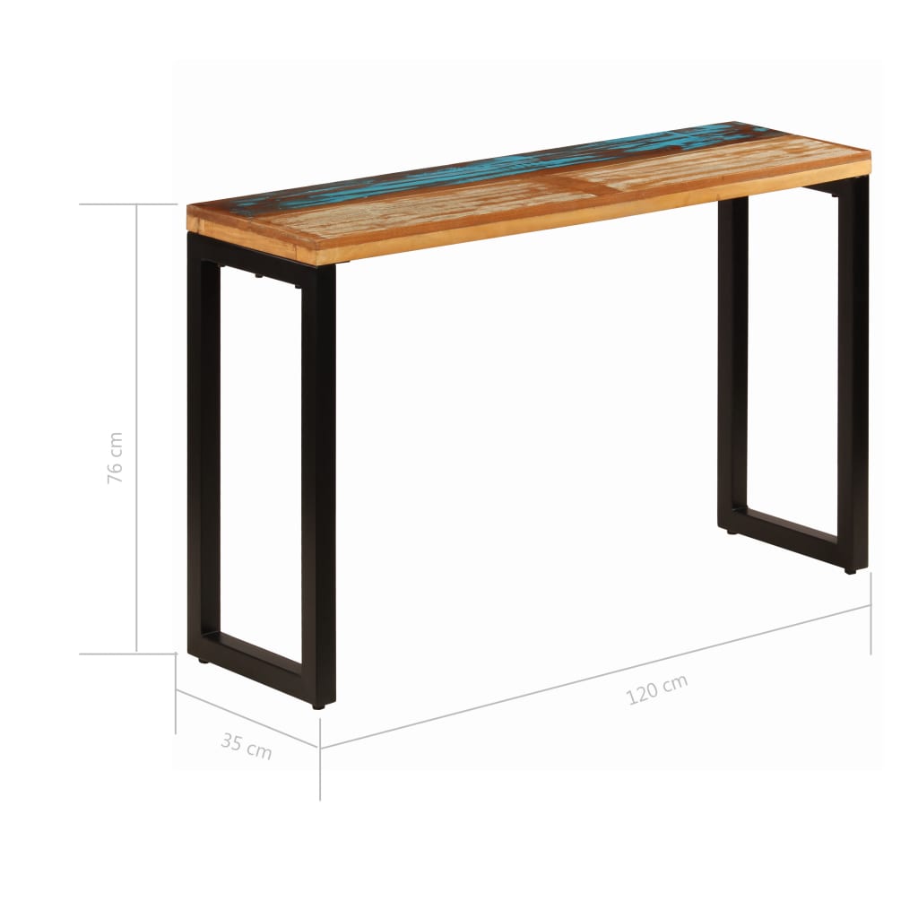Console Table 120x35x76 cm Solid Reclaimed Wood and Steel- End Tables - HomeShopIreland - Home Shop Ireland - End Tables - Console Table 120x35x76 cm Solid Reclaimed Wood and Steel