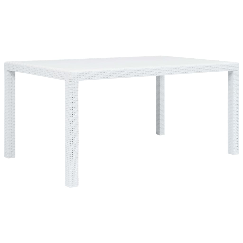 Garden Table White 150x90x72 cm Plastic Rattan Look- Outdoor Tables - HomeShopIreland - Home Shop Ireland - Outdoor Tables - Garden Table White 150x90x72 cm Plastic Rattan Look