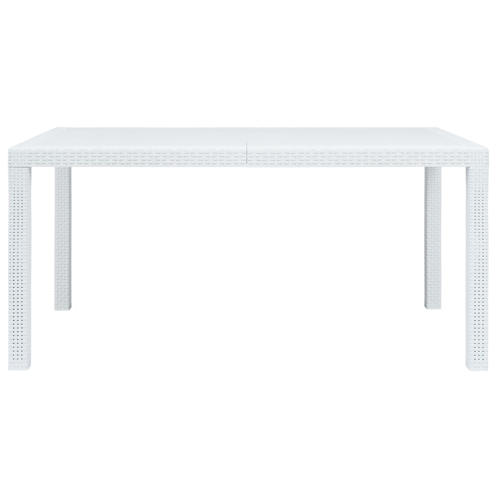 Garden Table White 150x90x72 cm Plastic Rattan Look- Outdoor Tables - HomeShopIreland - Home Shop Ireland - Outdoor Tables - Garden Table White 150x90x72 cm Plastic Rattan Look