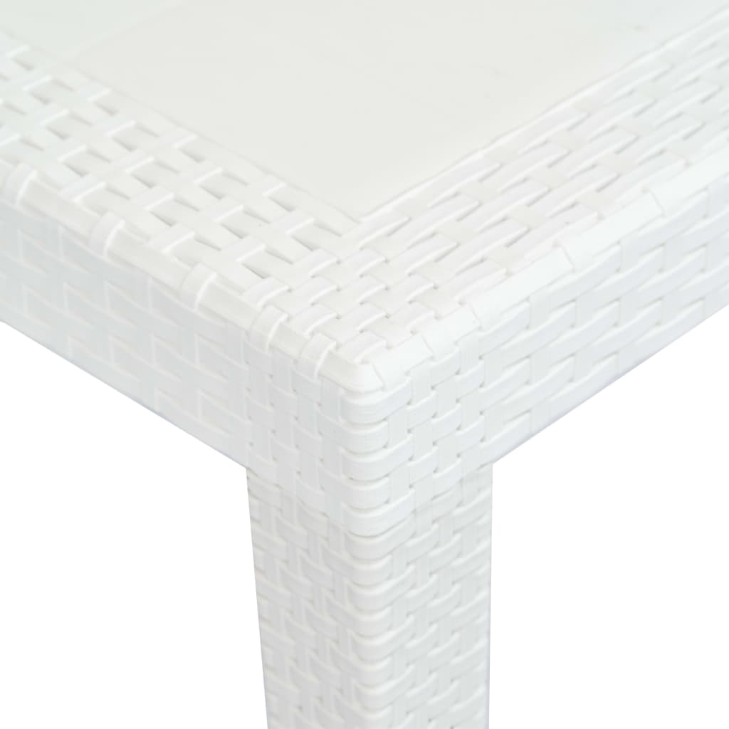 Garden Table White 150x90x72 cm Plastic Rattan Look- Outdoor Tables - HomeShopIreland - Home Shop Ireland - Outdoor Tables - Garden Table White 150x90x72 cm Plastic Rattan Look