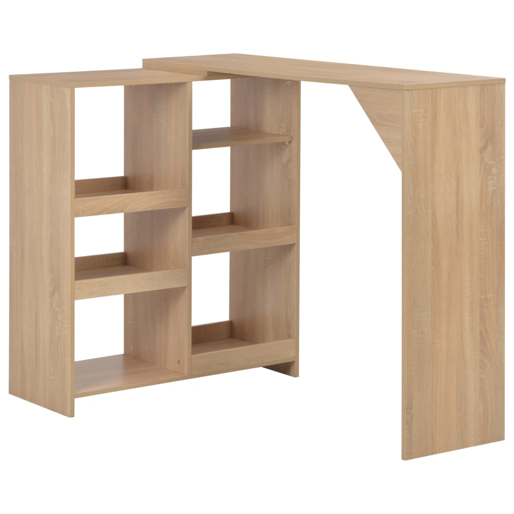 Bar Table with Moveable Shelf Oak 138x39x110 cm- Kitchen & Dining Room Tables - HomeShopIreland - Home Shop Ireland - Kitchen & Dining Room Tables - Bar Table with Moveable Shelf Oak 138x39x110 cm