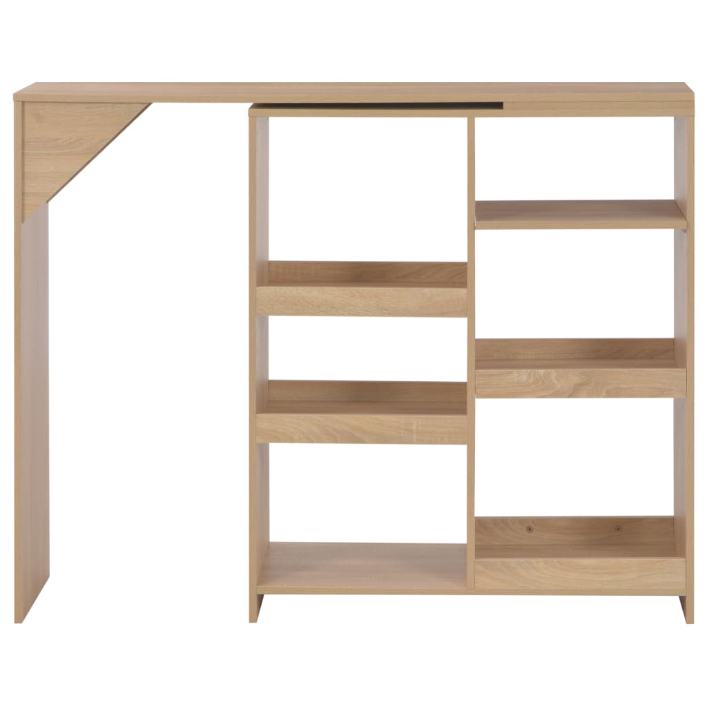 Bar Table with Moveable Shelf Oak 138x39x110 cm- Kitchen & Dining Room Tables - HomeShopIreland - Home Shop Ireland - Kitchen & Dining Room Tables - Bar Table with Moveable Shelf Oak 138x39x110 cm