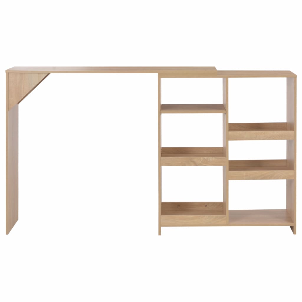 Bar Table with Moveable Shelf Oak 138x39x110 cm- Kitchen & Dining Room Tables - HomeShopIreland - Home Shop Ireland - Kitchen & Dining Room Tables - Bar Table with Moveable Shelf Oak 138x39x110 cm