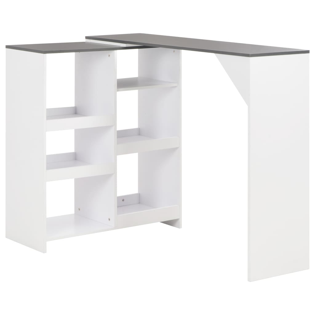 Bar Table with Moveable Shelf White 138x39x110 cm- Kitchen & Dining Room Tables - HomeShopIreland - Home Shop Ireland - Kitchen & Dining Room Tables - Bar Table with Moveable Shelf White 138x39x110 cm