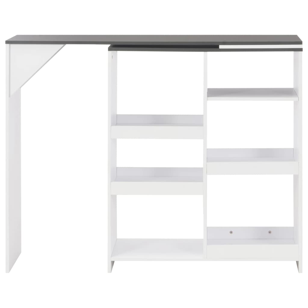 Bar Table with Moveable Shelf White 138x39x110 cm- Kitchen & Dining Room Tables - HomeShopIreland - Home Shop Ireland - Kitchen & Dining Room Tables - Bar Table with Moveable Shelf White 138x39x110 cm